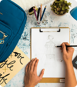 Designer sketching a garment